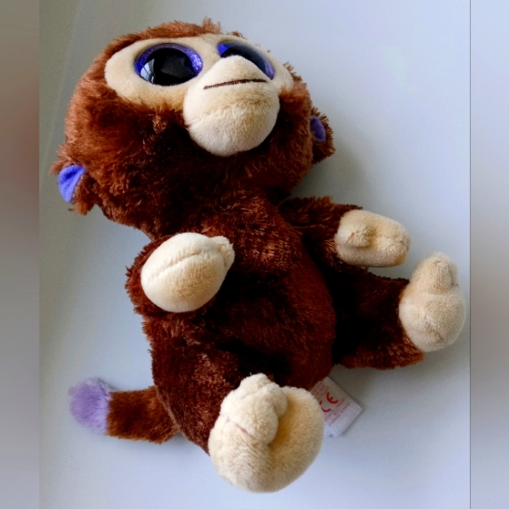 Ty Beanie Boo Coconut Cutest Little 🐒 Monkey 🐒 with 💜Purple 💜 Tinged Eyes